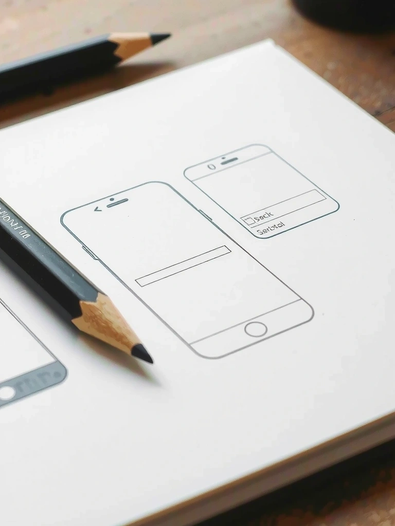 Boceto a lápiz de la interfaz